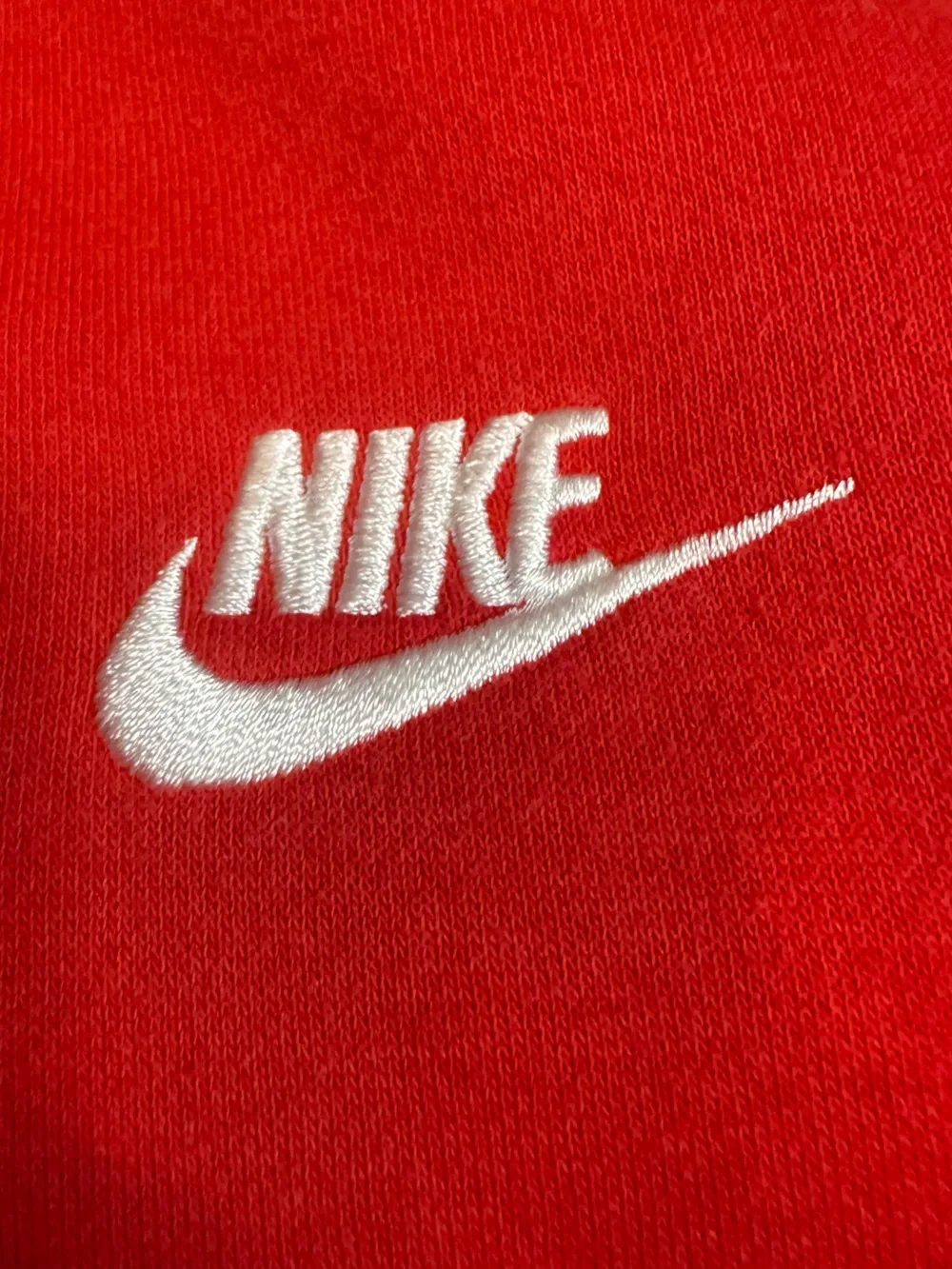 Nike Red Men's Pullover Hoodie with White Swoosh